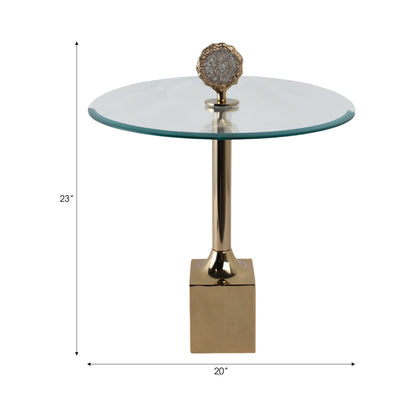 23 بوصة من زجاج الكوارتز الكريستالي الفرنسي مع لمسة معدنية