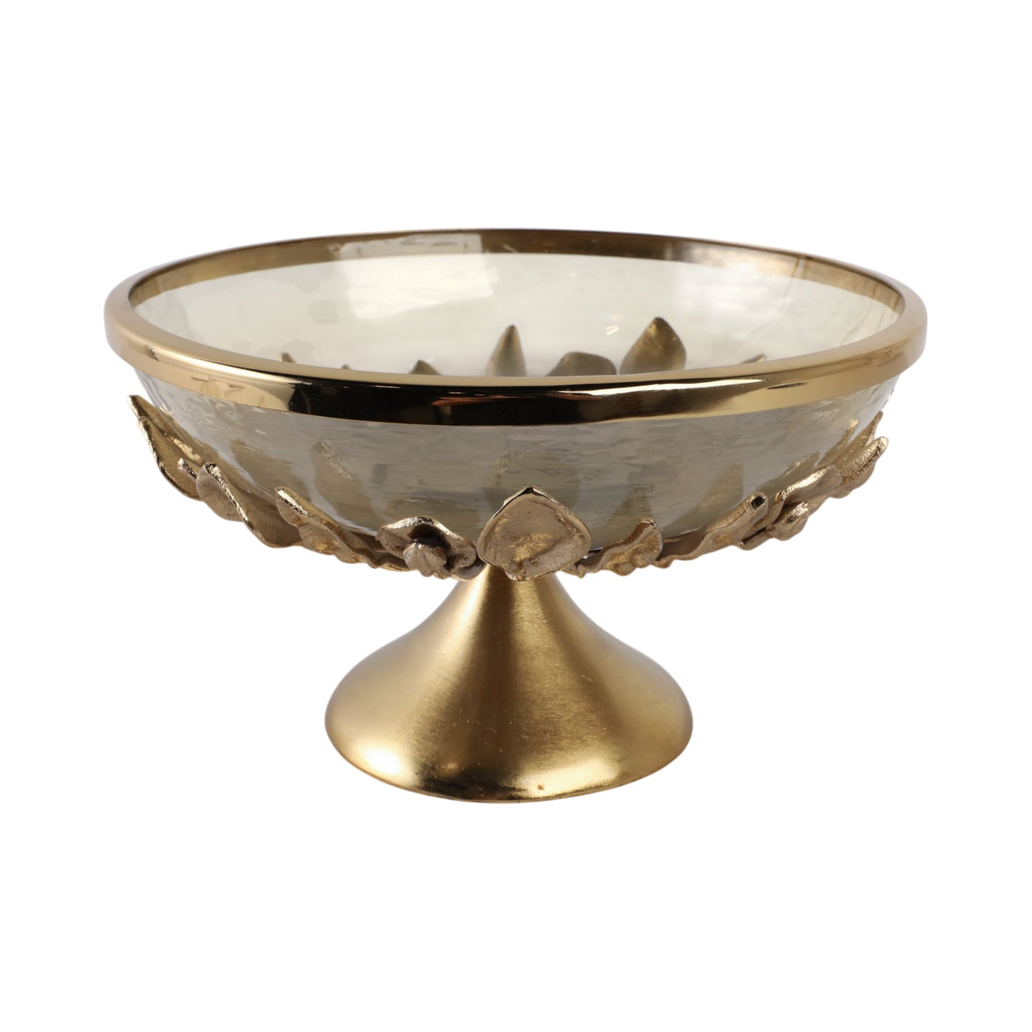 13" Eaves Glass And Metal Bowl
