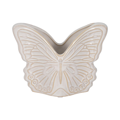 7" Butterfly Planter, Ivory