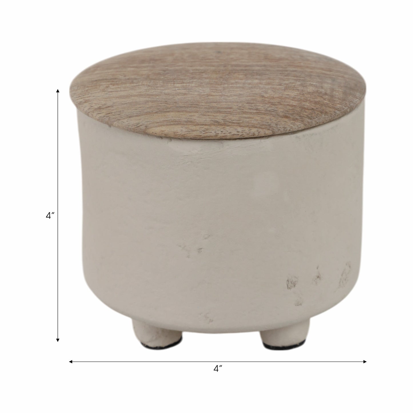 4" 7oz Euclyptus & Sage Footed Cndle W/lid, Cream