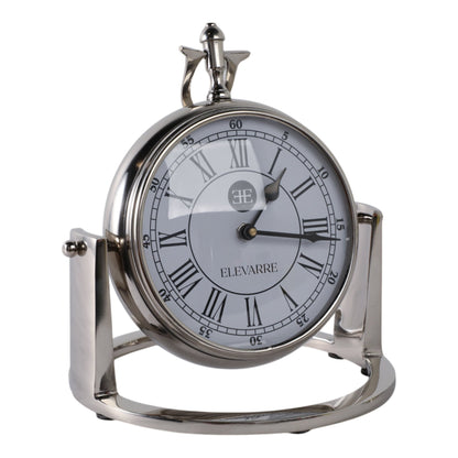 10" Veridian Silver Aluminum Desk Clock