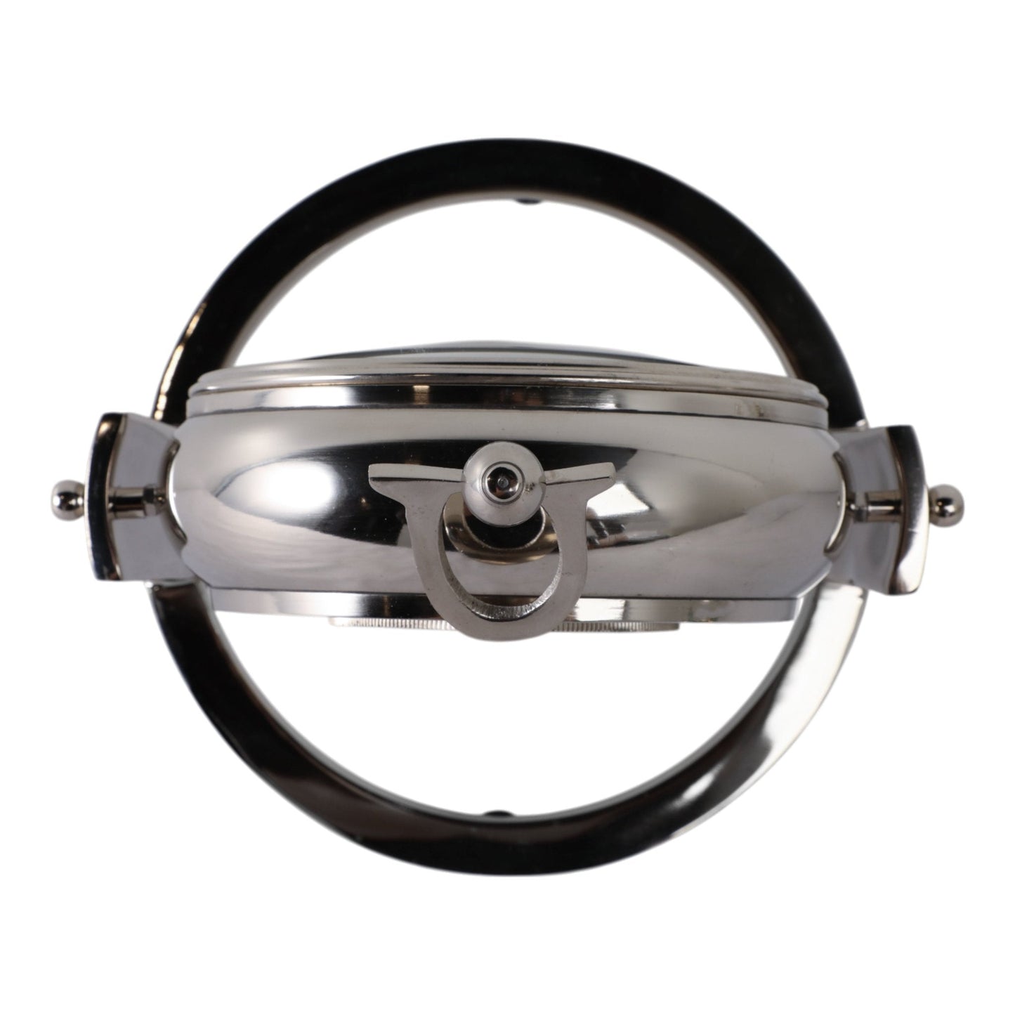 10" Veridian Silver Aluminum Desk Clock