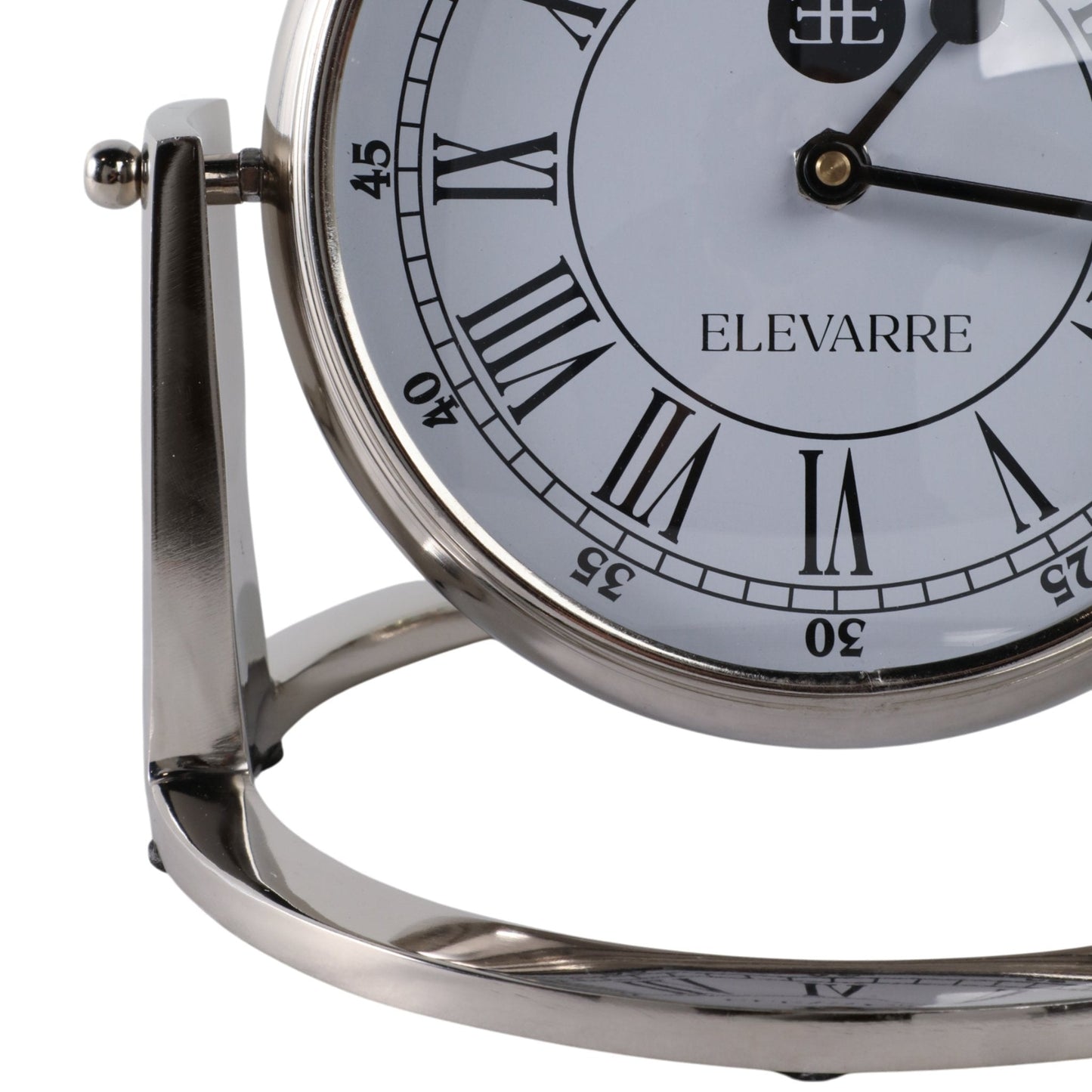 10" Veridian Silver Aluminum Desk Clock