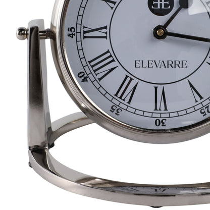 10" Veridian Silver Aluminum Desk Clock