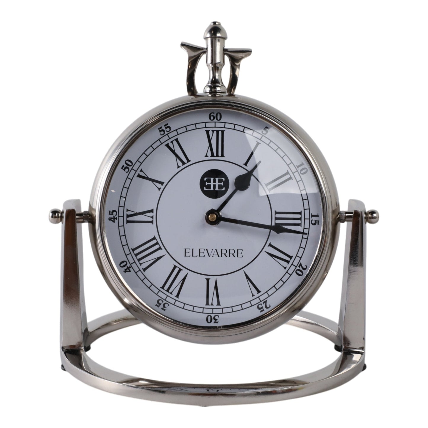 10" Veridian Silver Aluminum Desk Clock