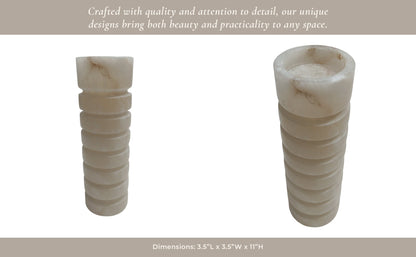 11" Solica Large Alibaster Candleholder