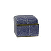 12051-01 | Decorative Ceramic Covered Box, Blue/White/Gold