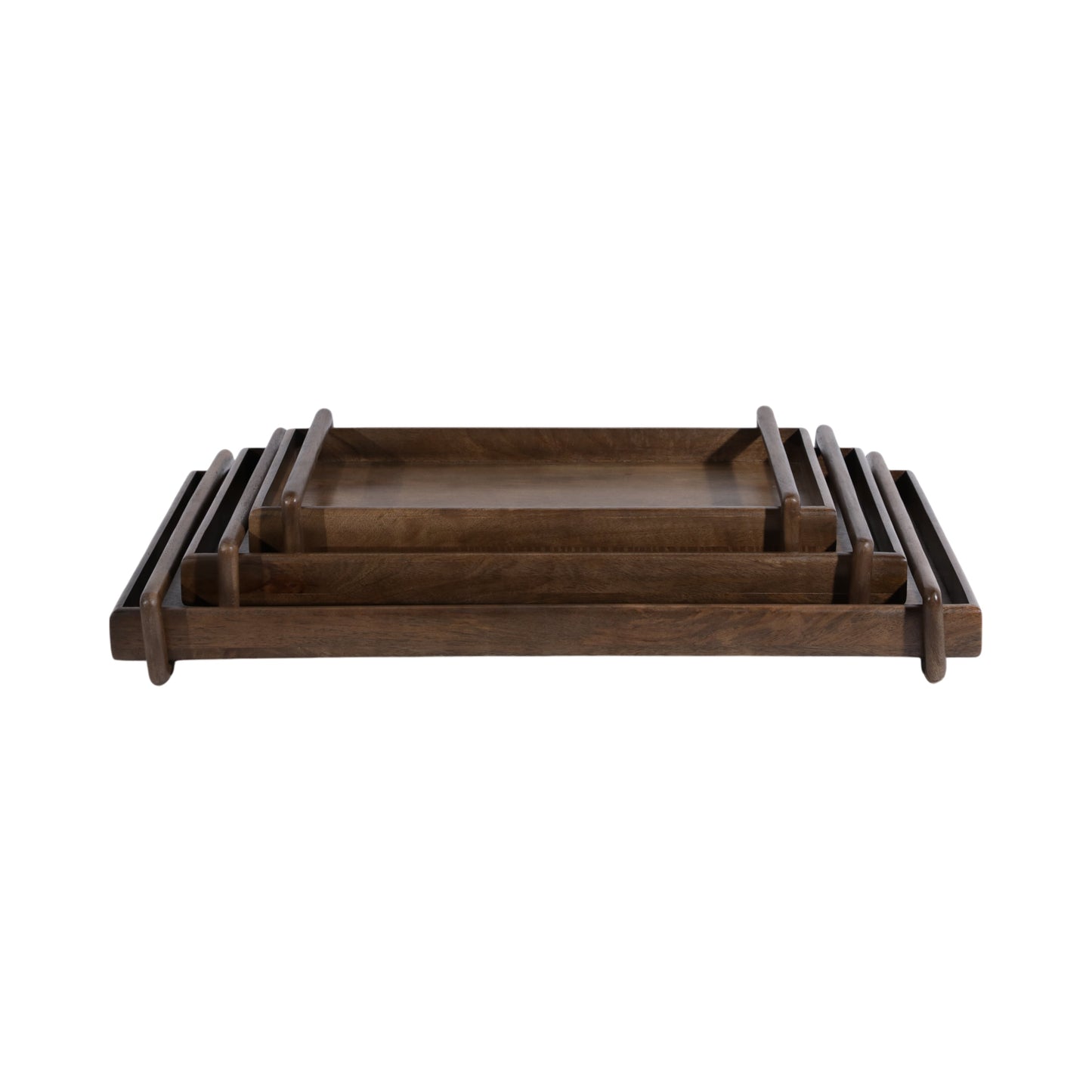 S/3 18/22/26" Kazu Wood Trays, Brown