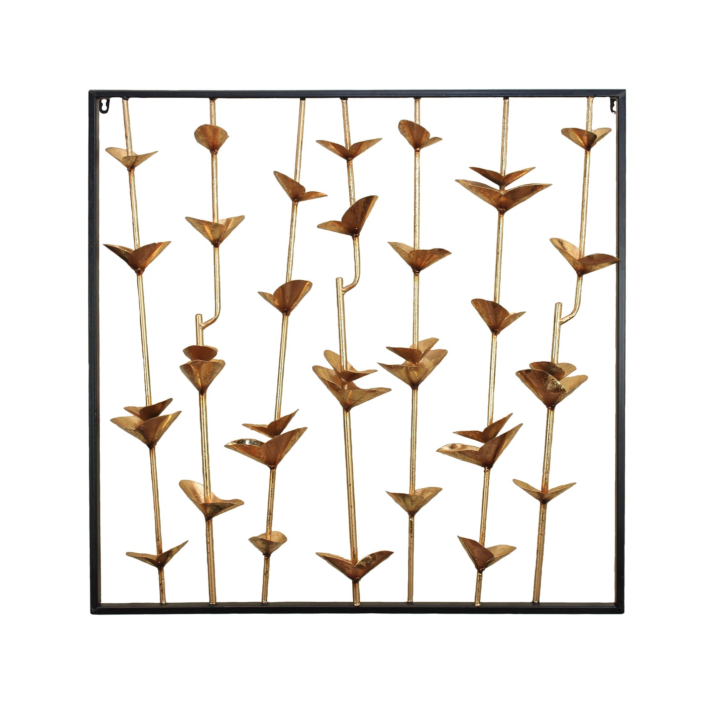 METAL WALL DECOR, GOLD/BLACK, WINDOW BOX