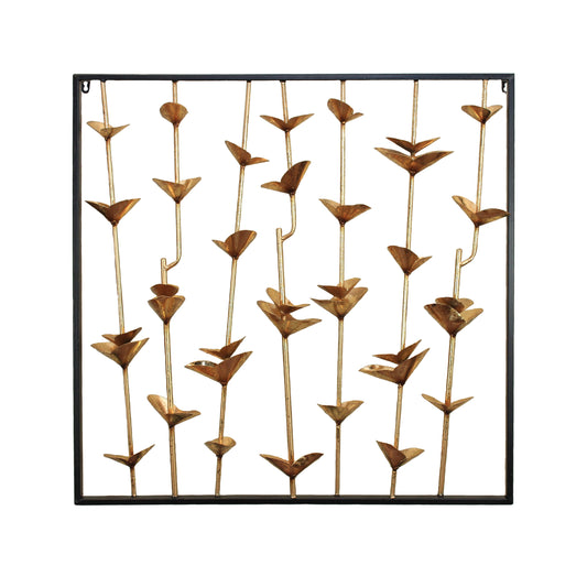 METAL WALL DECOR, GOLD/BLACK, WINDOW BOX