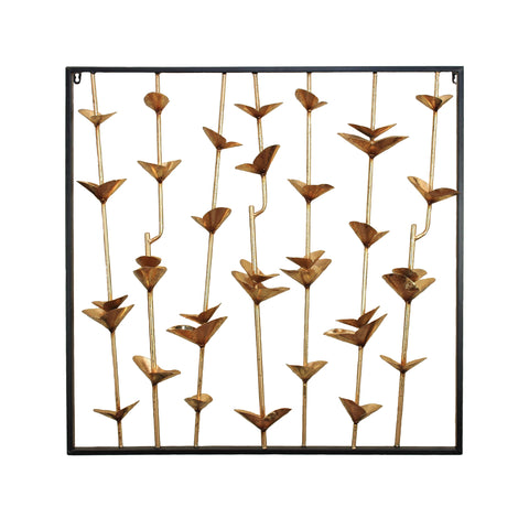 METAL WALL DECOR, GOLD/BLACK, WINDOW BOX