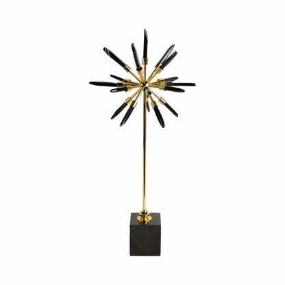 21" Darra Large Black Stone Starburst Statuary