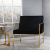 METAL/VELVETEEN ARM CHAIR, GOLD/BLACK