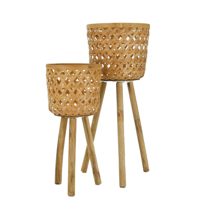 13574-05  CER, 6" TRIBAL VASE , BLUE/WHT( Sagebrook Home  )