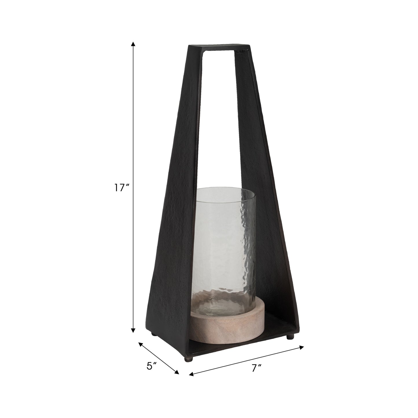 17"MAVERICK SMALL METAL & SANDSTONE HURRICANE, BLA