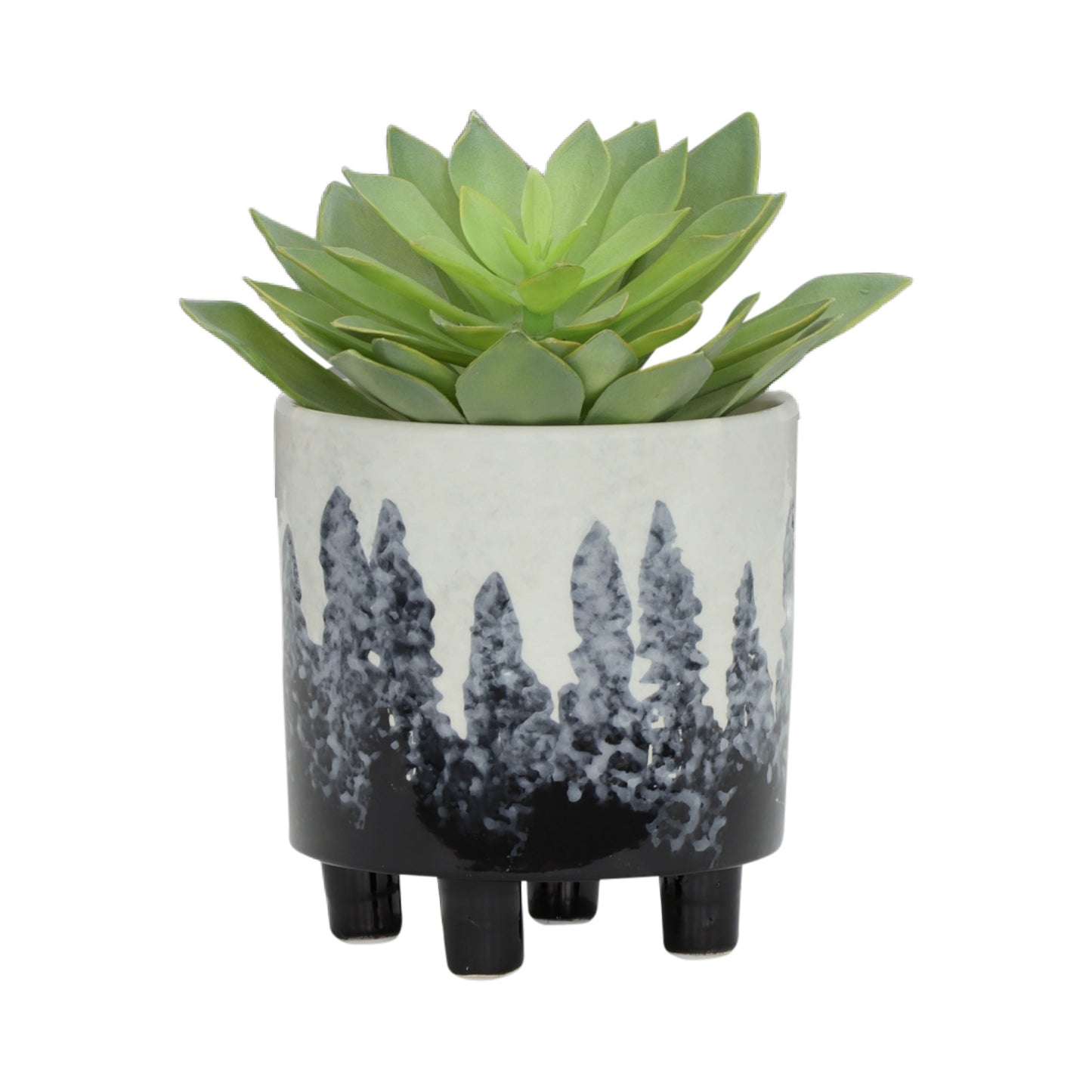13870-07  CERAMIC 14.5" PLANTER ON STAND, BLACK( Sagebrook Home  )