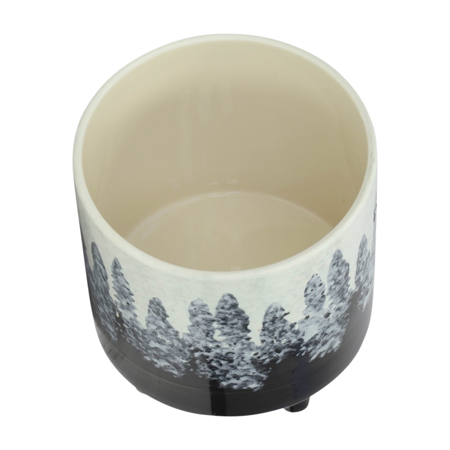 13870-07  CERAMIC 14.5" PLANTER ON STAND, BLACK( Sagebrook Home  )