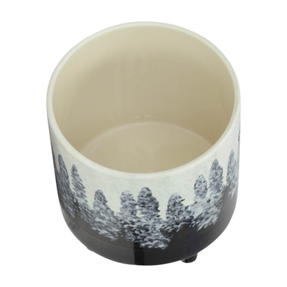 13870-07  CERAMIC 14.5" PLANTER ON STAND, BLACK( Sagebrook Home  )