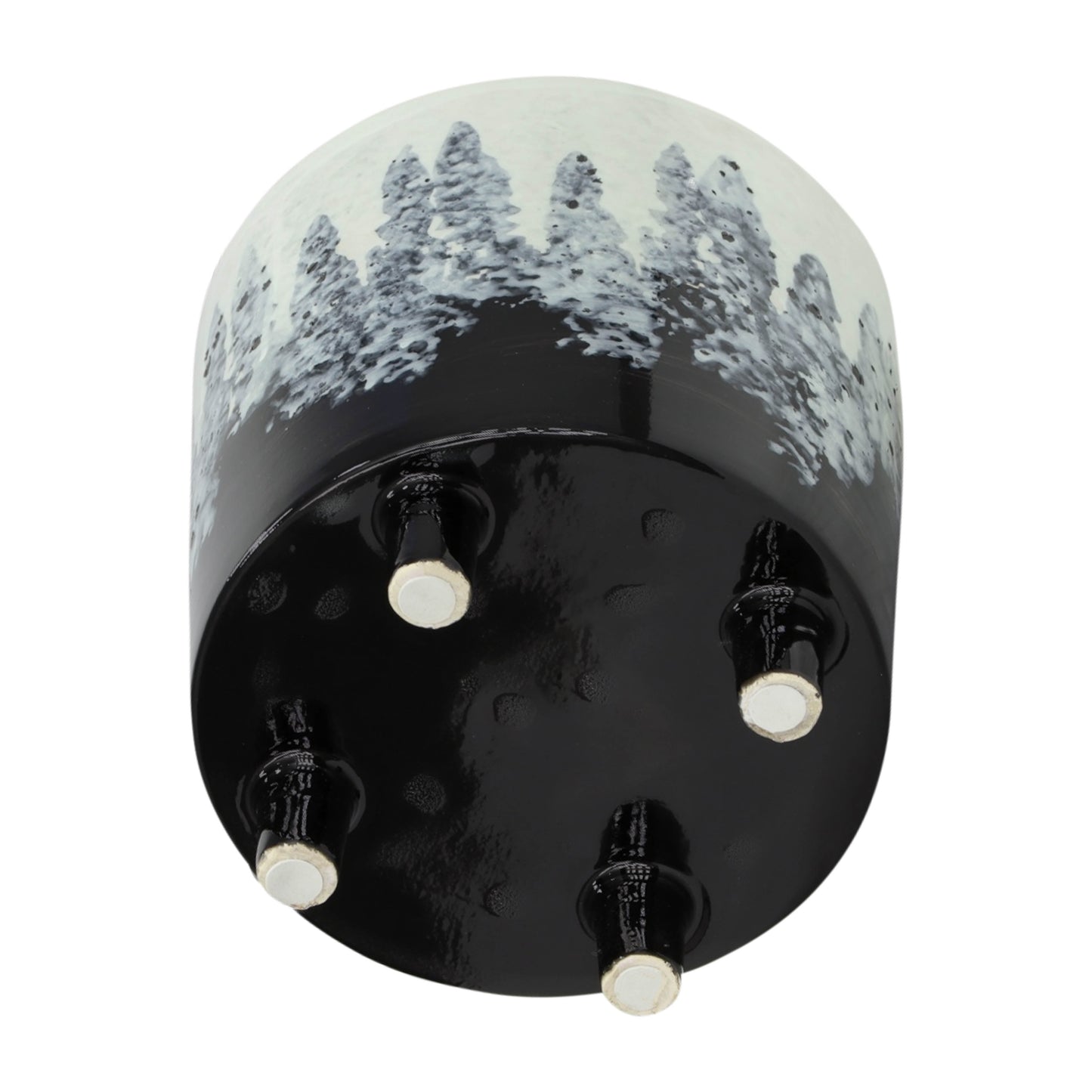 13870-07  CERAMIC 14.5" PLANTER ON STAND, BLACK( Sagebrook Home  )