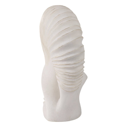14" EVANSTON QUARTZ RESIN SHELL STATUARY, WHITE