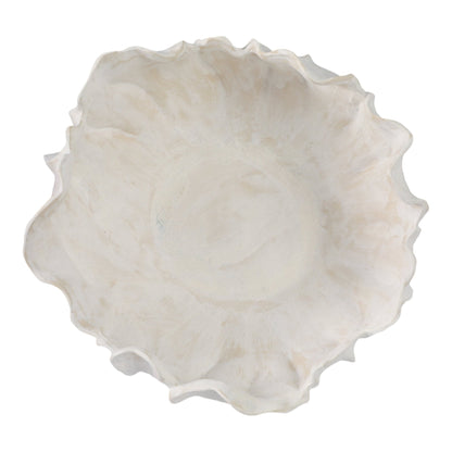 14" SPADENA SHORT PORCELAIN BOWL, IVORY
