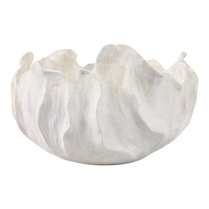 14" SPADENA SHORT PORCELAIN BOWL, IVORY