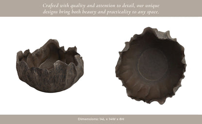 14" ZALDANA SHORT PORCELAIN BOWL, RUST