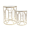 S/2 MIRRORED ROUND ACCENT TABLES 24/20
