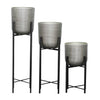 S/3 METAL PLANTERS ON STAND 40/30/20