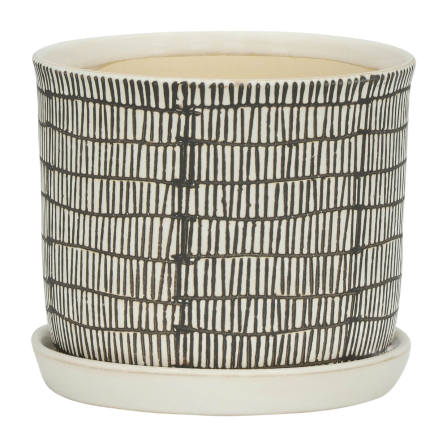 14807-03  S/2 CERAMIC 6/8" FOOTED PLANTER, WHITE( Sagebrook Home  )