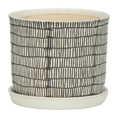 14807-03  S/2 CERAMIC 6/8" FOOTED PLANTER, WHITE( Sagebrook Home  )