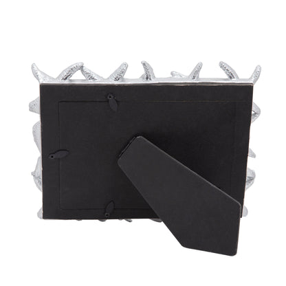 14969-02 |POLYRESIN 5X7" STARFISH PHOTO FRAME, SILVER