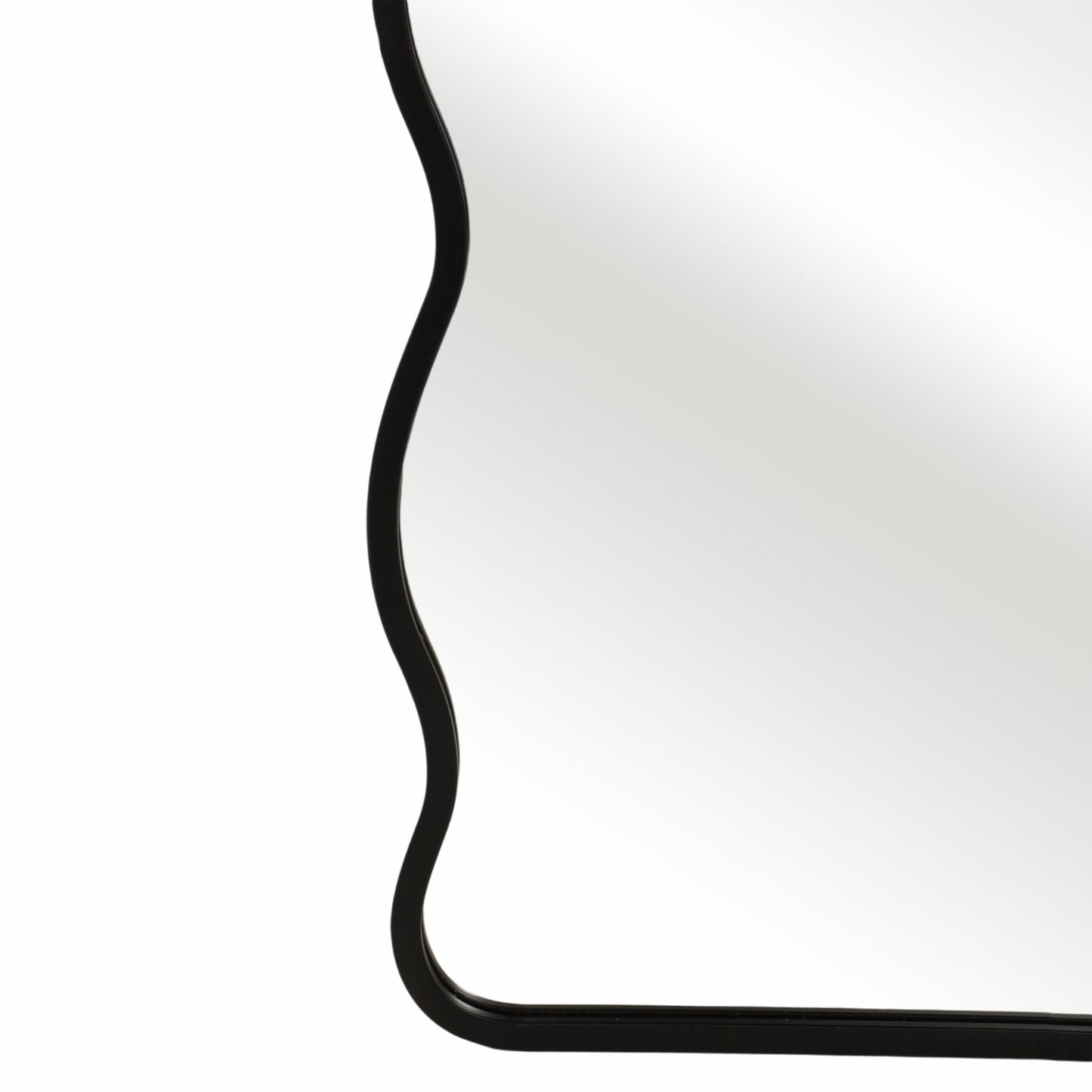 23x55" Curvy Edged Leaner Mirror, Black
