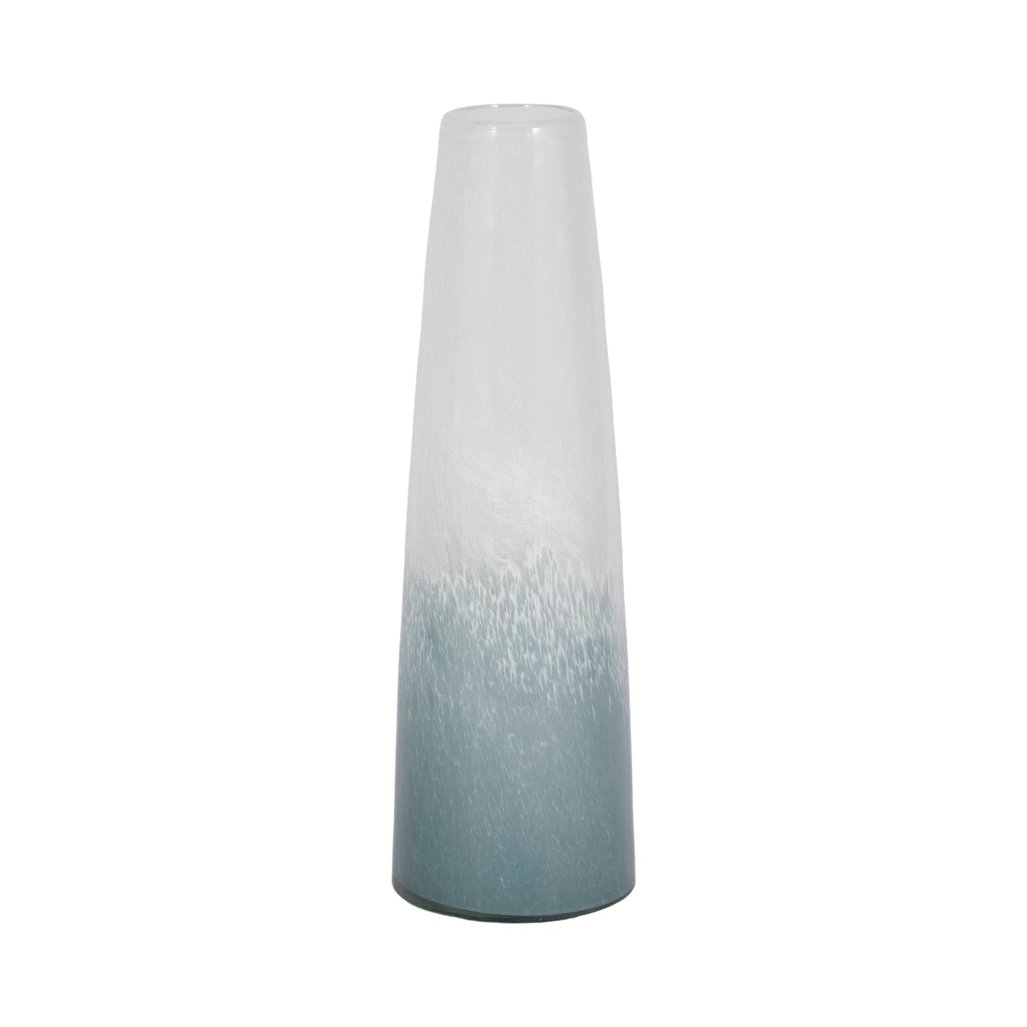 15" Light Blue Waters Vase, Blue/white