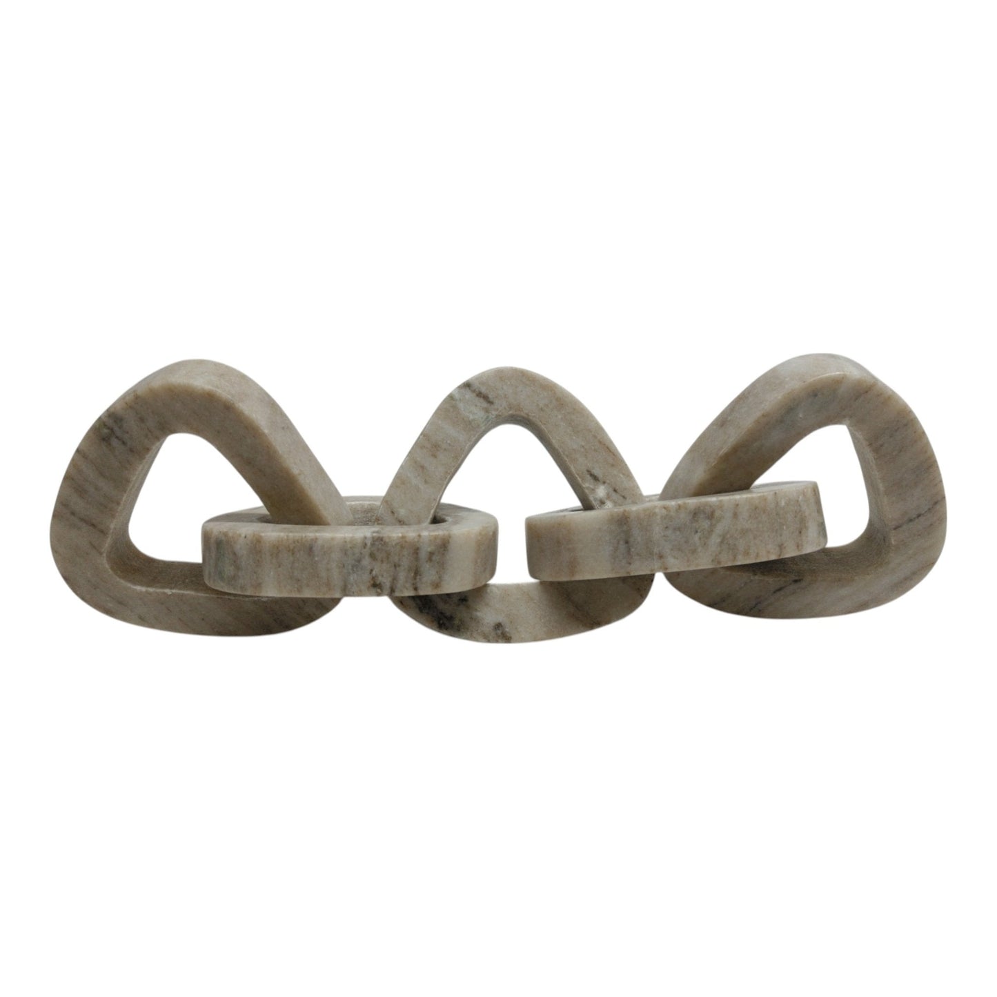 15" Mollin Carved Marble Chain Object