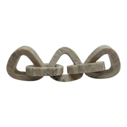 15" Mollin Carved Marble Chain Object