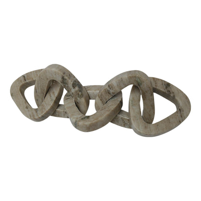 15" Mollin Carved Marble Chain Object
