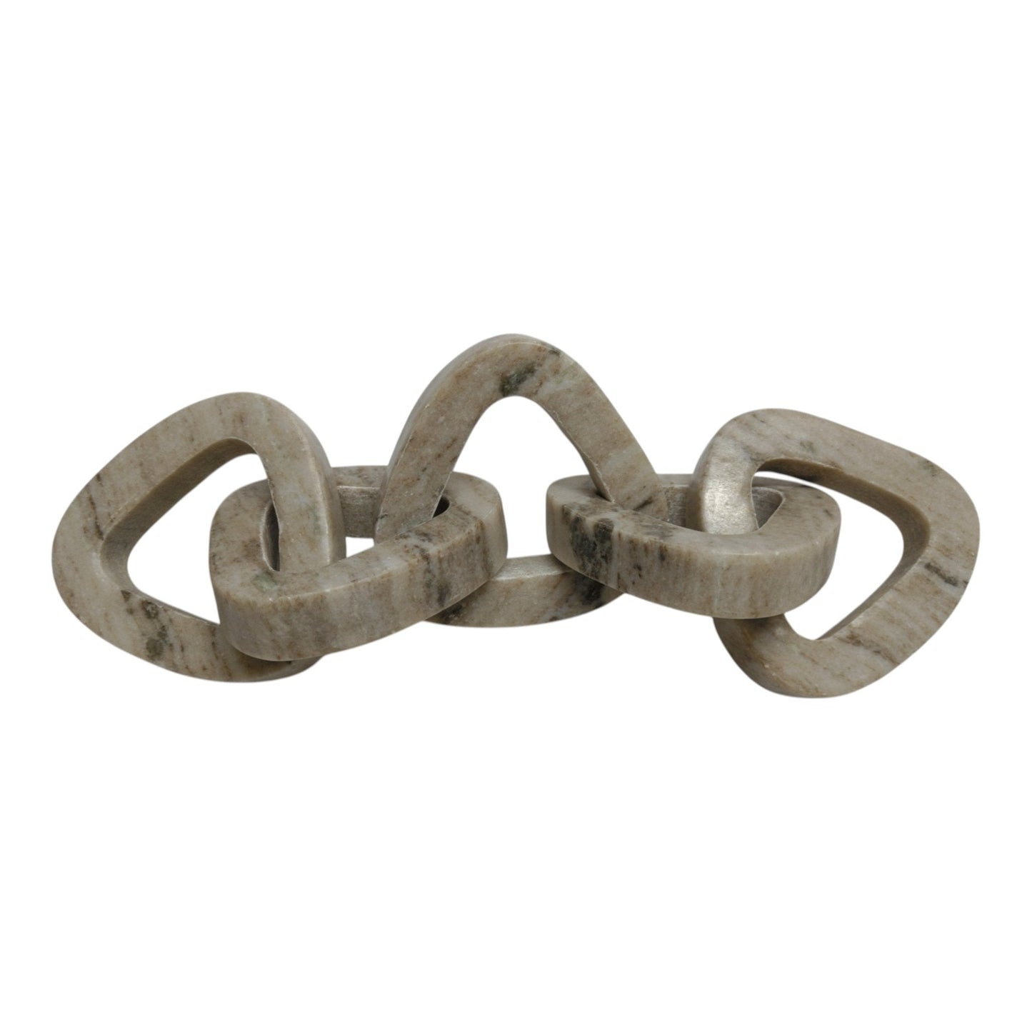 15" Mollin Carved Marble Chain Object