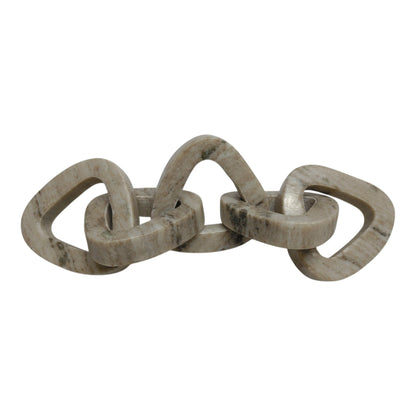 15" Mollin Carved Marble Chain Object