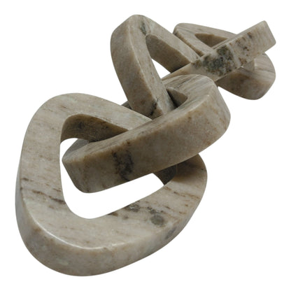 15" Mollin Carved Marble Chain Object