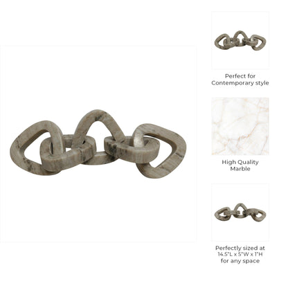 15" Mollin Carved Marble Chain Object