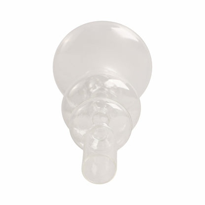 7" Vintage Glass Taper Candle Holder, Clear