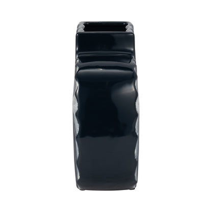 15060-05  CER, 8"H U-SHAPED VASE W/ BASE, BLACK( Sagebrook Home  )