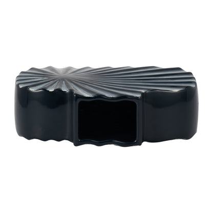 15060-05  CER, 8"H U-SHAPED VASE W/ BASE, BLACK( Sagebrook Home  )