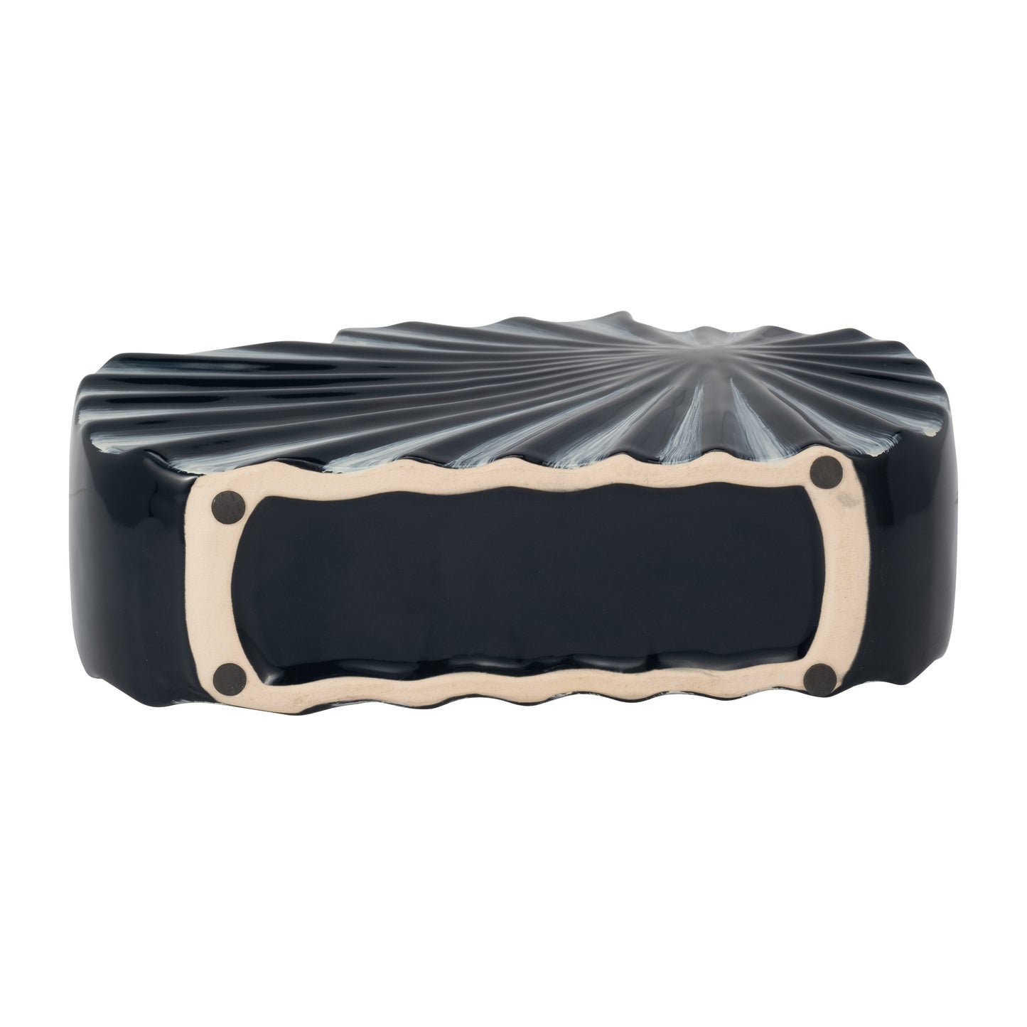 15060-05  CER, 8"H U-SHAPED VASE W/ BASE, BLACK( Sagebrook Home  )