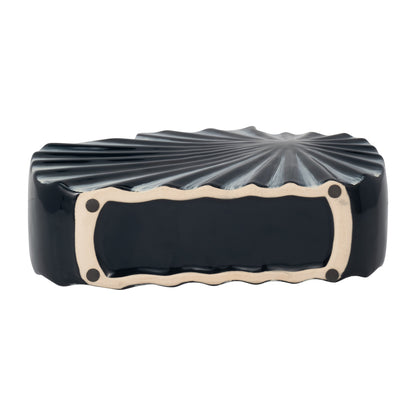 15060-05  CER, 8"H U-SHAPED VASE W/ BASE, BLACK( Sagebrook Home  )