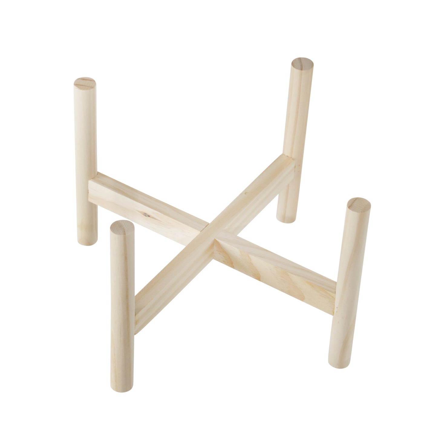 15065-01  12" CERAMIC TRIBAL PLANTER W/ WOOD STAND, BEIGE( Sagebrook Home  )