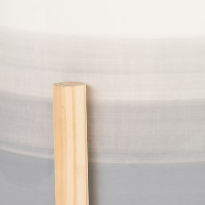 15069-02  6" CERAMIC FLUTED PLANTER W/ WOOD STAND, BLACK( Sagebrook Home  )