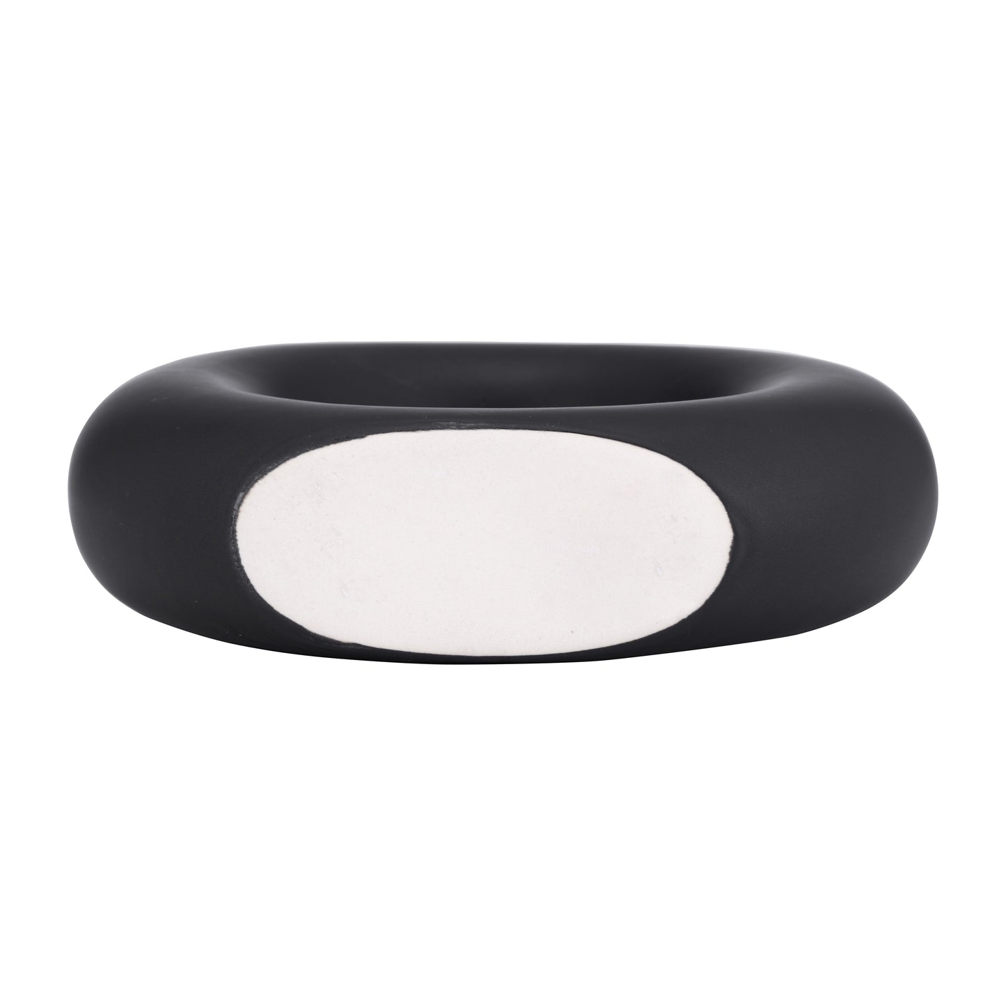 17058-02 |Cer, 5" Donut Vase, Black