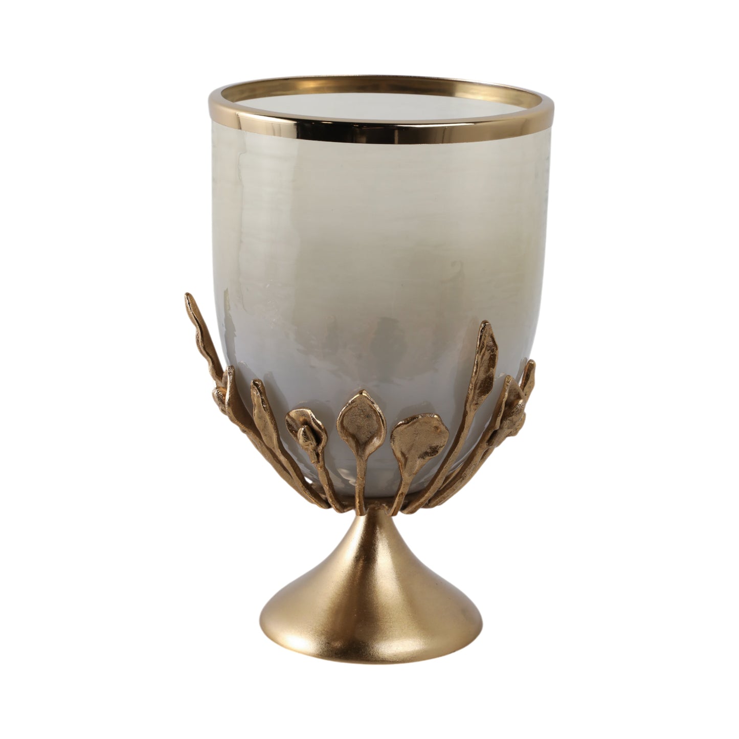 15" Eaves Small Glass And Metal Hurricane